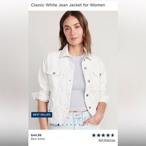 Old Navy classic white denim jacket